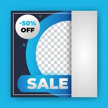 Editable Post Template Social Media Banners for Digital Marketing with disc.. Stock Illustration