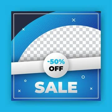 Editable Post Template Social Media Banners for Digital Marketing with disc.. Stock Illustration