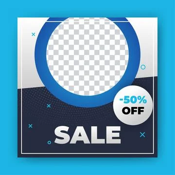 Editable Post Template Social Media Banners for Digital Marketing with disc.. Stock Illustration