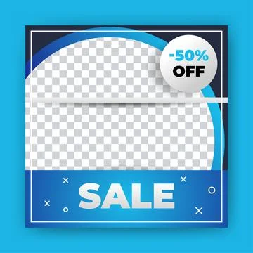 Editable Post Template Social Media Banners for Digital Marketing with disc.. Stock Illustration