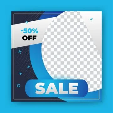 Editable Post Template Social Media Banners for Digital Marketing with disc.. Stock Illustration