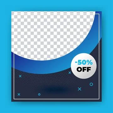 Editable Post Template Social Media Banners for Digital Marketing with disc.. Stock Illustration