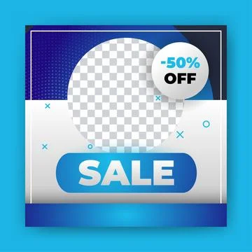 Editable Post Template Social Media Banners for Digital Marketing with disc.. Stock Illustration