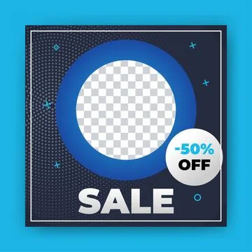 Editable Post Template Social Media Banners for Digital Marketing with disc.. Stock Illustration