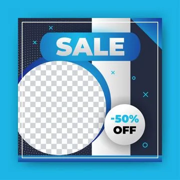 Editable Post Template Social Media Banners for Digital Marketing with disc.. Stock Illustration