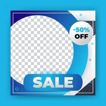 Editable Post Template Social Media Banners for Digital Marketing with disc.. Stock Illustration
