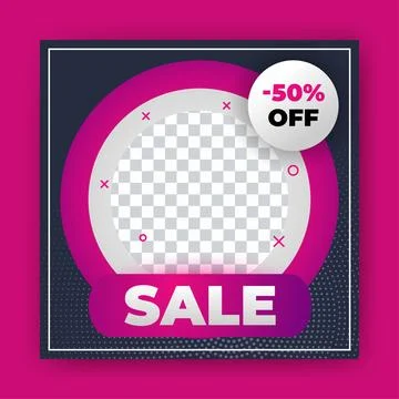 Editable Post Template Social Media Banners for Digital Marketing with disc.. Stock Illustration
