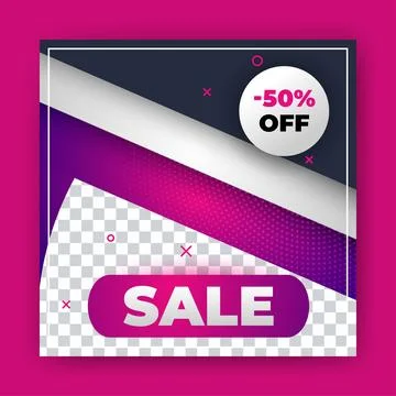Editable Post Template Social Media Banners for Digital Marketing with disc.. Stock Illustration