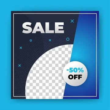 Editable Post Template Social Media Banners for Digital Marketing with disc.. Stock Illustration
