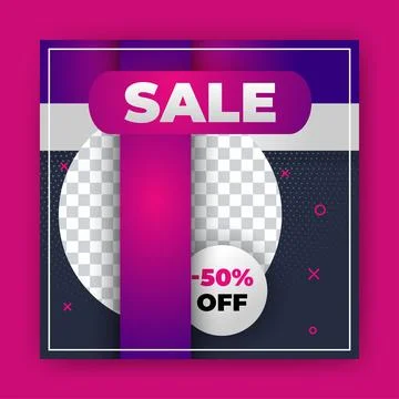 Editable Post Template Social Media Banners for Digital Marketing with disc.. Stock Illustration