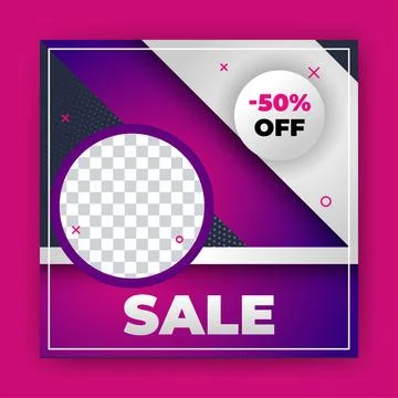 Editable Post Template Social Media Banners for Digital Marketing with disc.. Stock Illustration