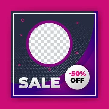 Editable Post Template Social Media Banners for Digital Marketing with disc.. Stock Illustration
