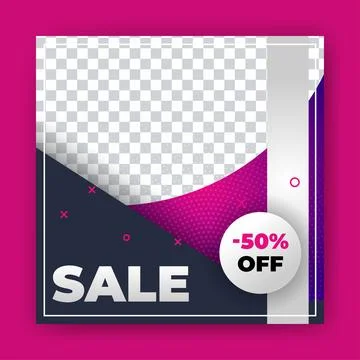Editable Post Template Social Media Banners for Digital Marketing with disc.. Stock Illustration