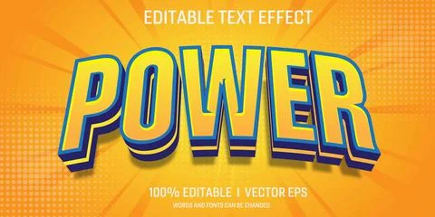 Editable power vector 3d text effect with modern style design Stock Illustration