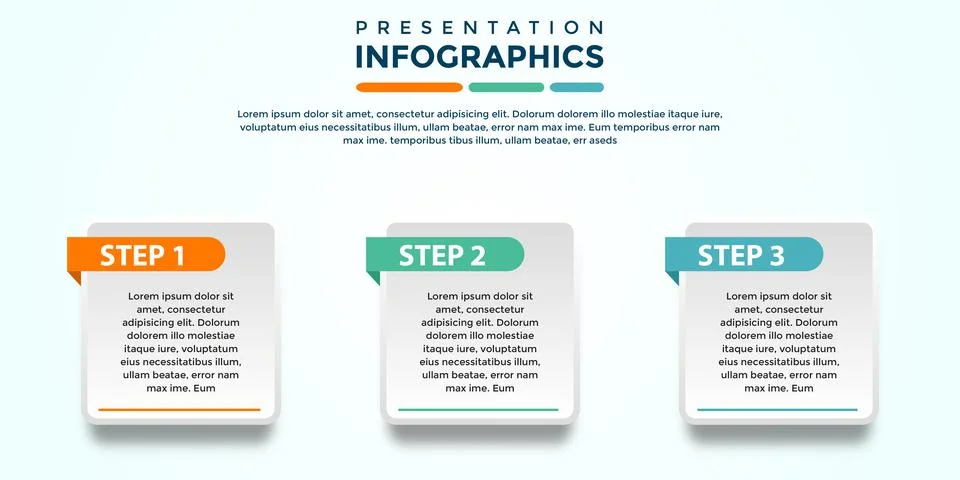 Editable presentation infographic template eps file Illustrazione stock