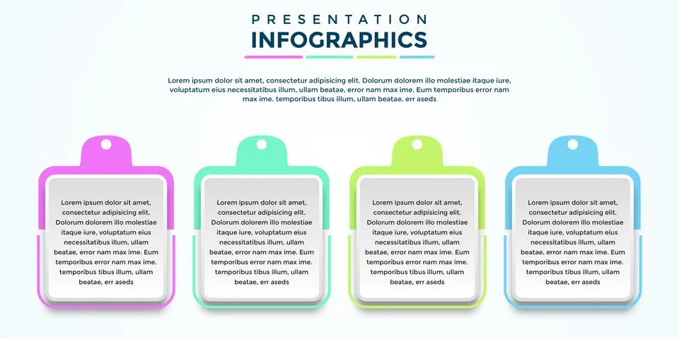 Editable presentation infographic template eps file Illustrazione stock