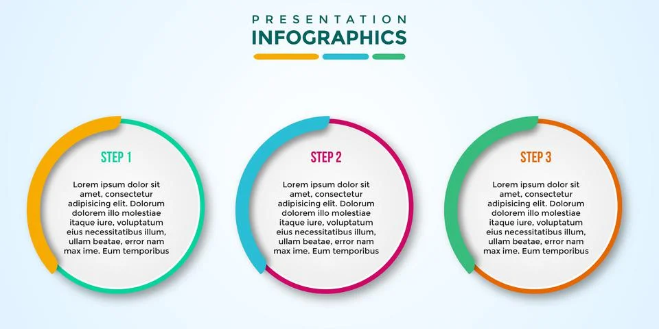 Editable presentation infographic template Stock Illustration