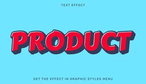 Editable product text effect in 3d style Stock Illustration