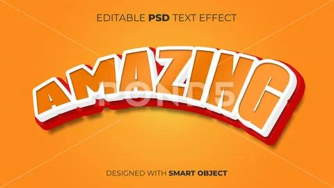 Editable PSD Text Effect of Amazing for Title, Copy, Poster, Event, etc. Modello PSD