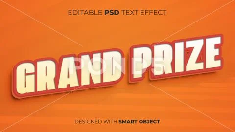 Editable PSD Text Effect of Grand Prize for Title, Copy, Poster, Event ...