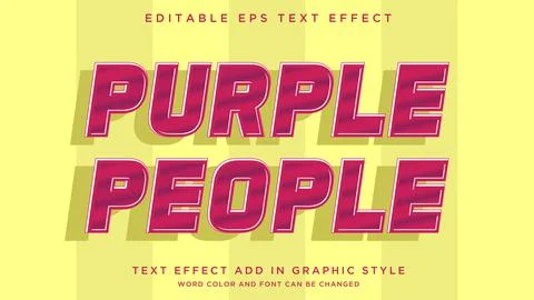 Editable Purple People text effect glowing and cool text style effect Illustrazione stock