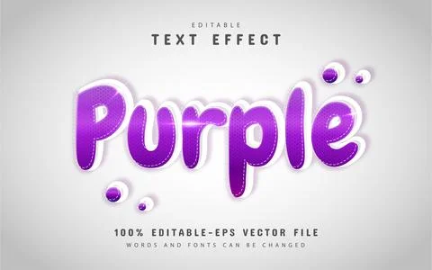 Editable purple text effect Stock Illustration