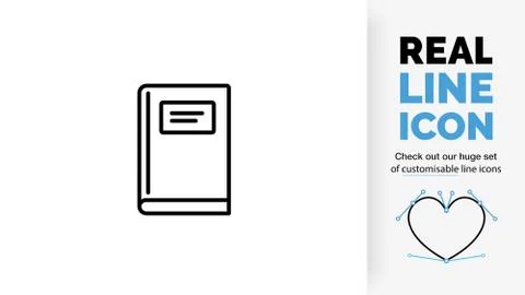 Editable real line icon of a notebook Stock Illustration