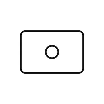 Editable record button line icon. Vector illustration isolated on white backg Stock Illustration