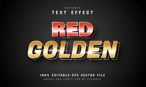 Editable red golden text effect vector design Stock Illustration
