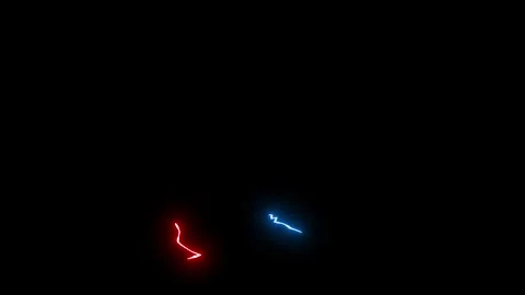 Editable Red vs Blue Lightning Clash Effect on Black Background 4K Video stock 339197190
