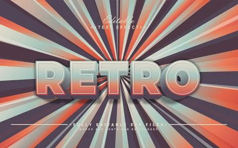 Editable retro style text effect Stock Illustration