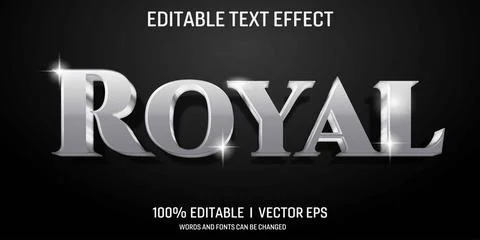 Editable royal vector 3d text effect with style design Stock Illustration