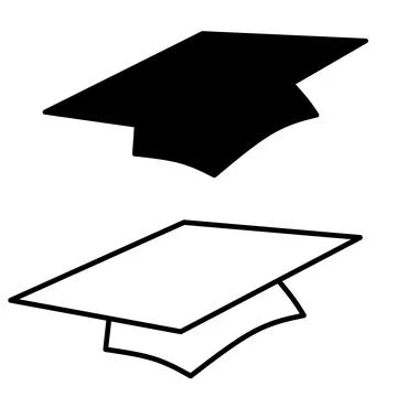 Editable School Graduation Cap Pattern Illustrazione stock