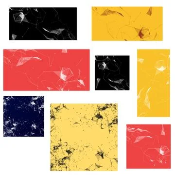 Editable set dots and triangles background with particle, molecule structure Illustrazione stock