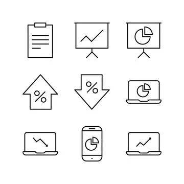 Editable Set Icon of Finance Report, Vector illustration isolated on white .. イラスト素材