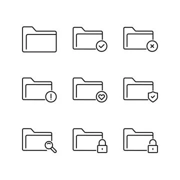 Editable Set Icon of Folder, Vector illustration isolated on white backgrou.. Stock Illustration