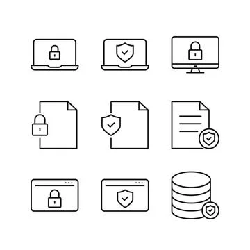 Editable Set Icon of Secure Protection, Vector illustration isolated on whi.. Stock Illustration