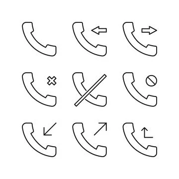 Editable Set Icon of Telephone Call, Vector illustration isolated on white .. Stock Illustration