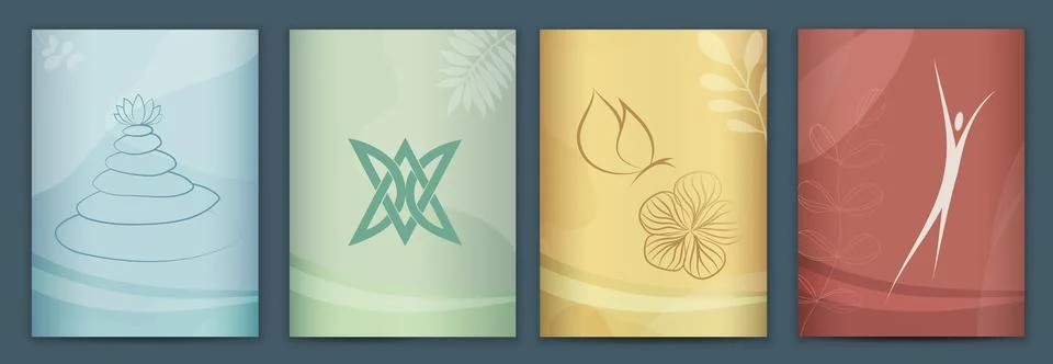 Editable Set template poster banner -spa - beauty - holistic - welfare logo Stock Illustration
