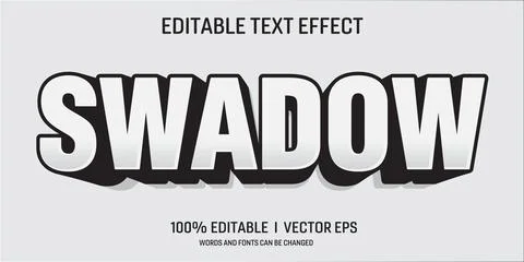 Editable shadow vector text effect with modern style design Stock Illustration