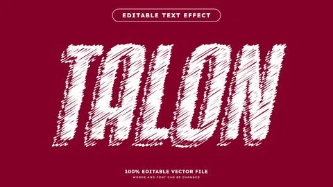 Editable sketch text effect template with hand drawn pencil hatching stroke.. Stock Illustration