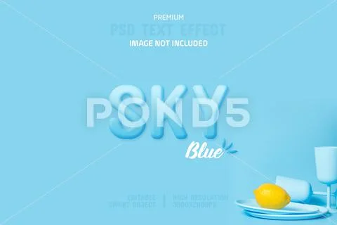 Editable Sky Blue PSD Text Effect Template PSD Template