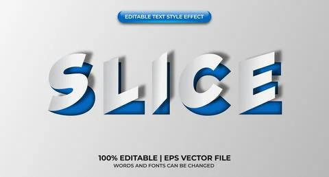 Editable Slice Text Effect. Simple, modern, and elegant. Easy to edit. Vector Stock Illustration
