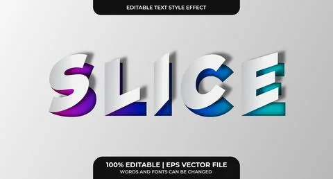 Editable Slice Text Effect. Simple, modern, and elegant. Easy to edit. Vector Stock Illustration
