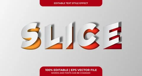Editable Slice Text Effect. Simple, modern, and elegant. Easy to edit. Vector Stock Illustration