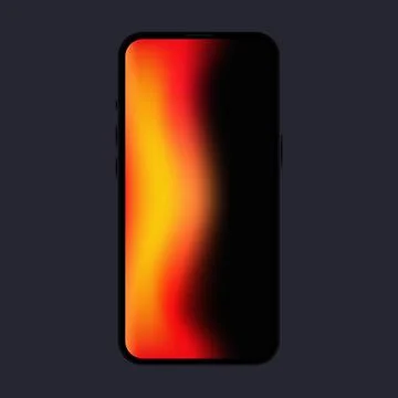 Editable Smartphone Mockup. New Model. Front View. Red Gradient Screen Stock Illustration