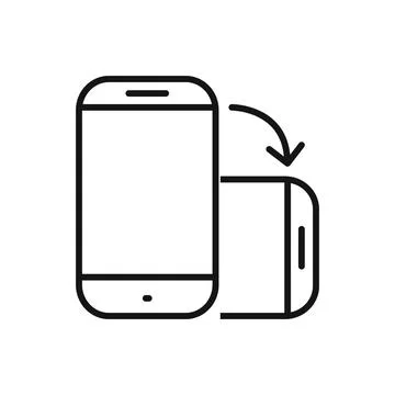 Editable smartphone screen rotation portrait to landscape line icon. Vector i Stock Illustration