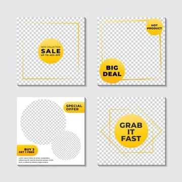 Editable Social Media Post Template. Elegant Sale and Discount Promo Web Ba.. Stock Illustration