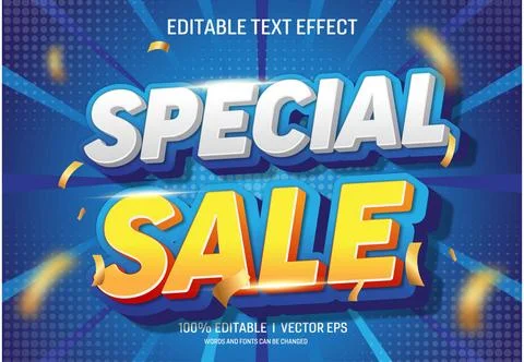 Editable special sale vector 3d text effect with modern style design Stock Illustration