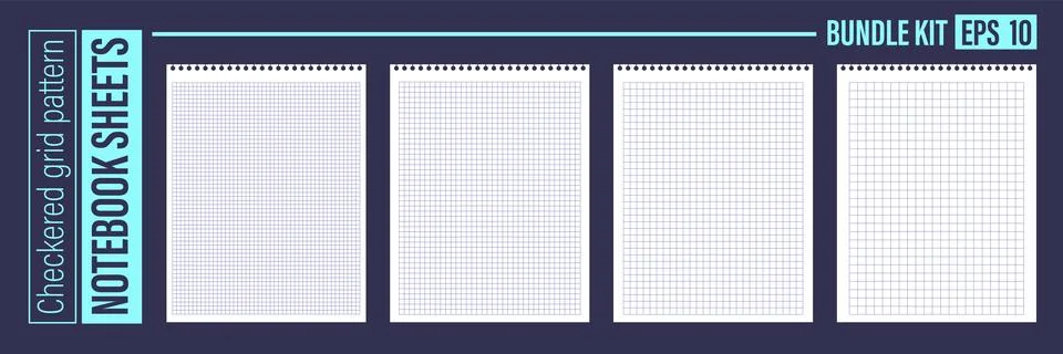 Editable square line paper pattern for education mathematics vector. Striped Stock Illustration